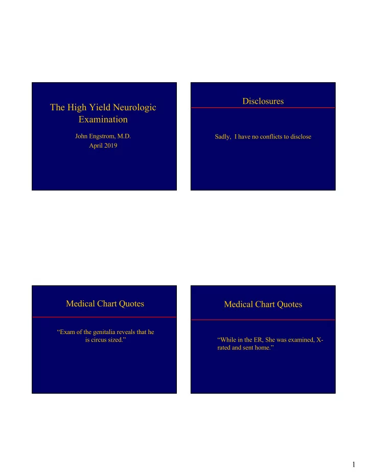the high yield neurologic examination