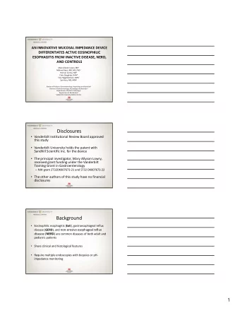 Disclosures  Vanderbilt Institutional Review Board approved this study  Vanderbilt University