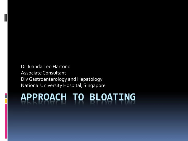 approach to bloating epidemiology