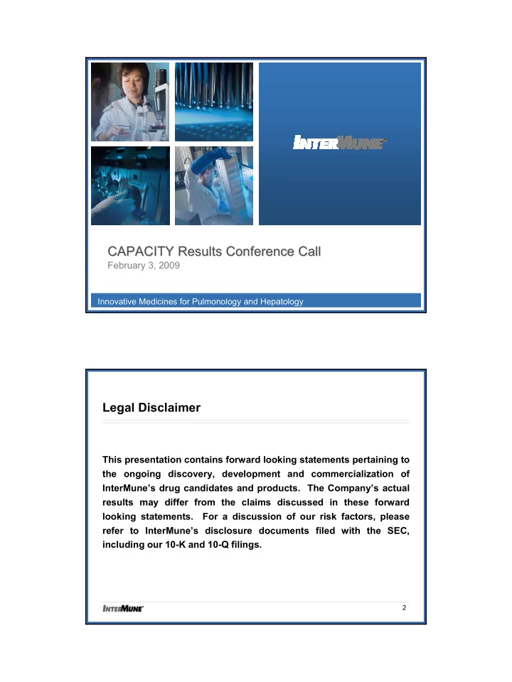 capacity results conference call capacity results