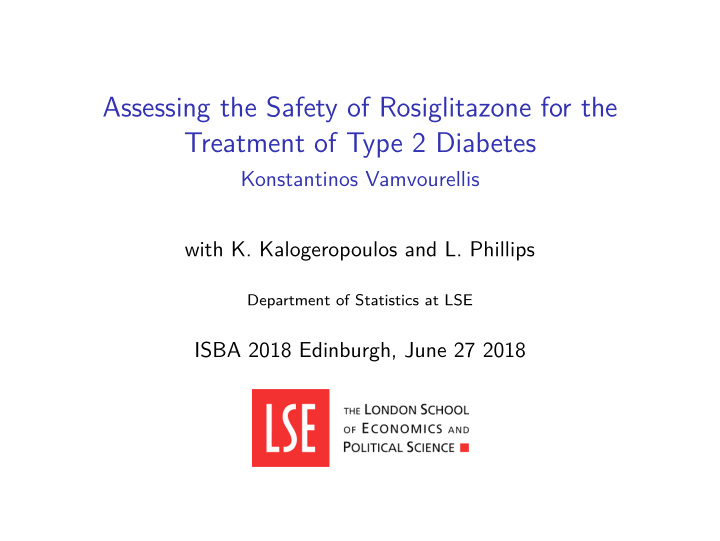 assessing the safety of rosiglitazone for the treatment