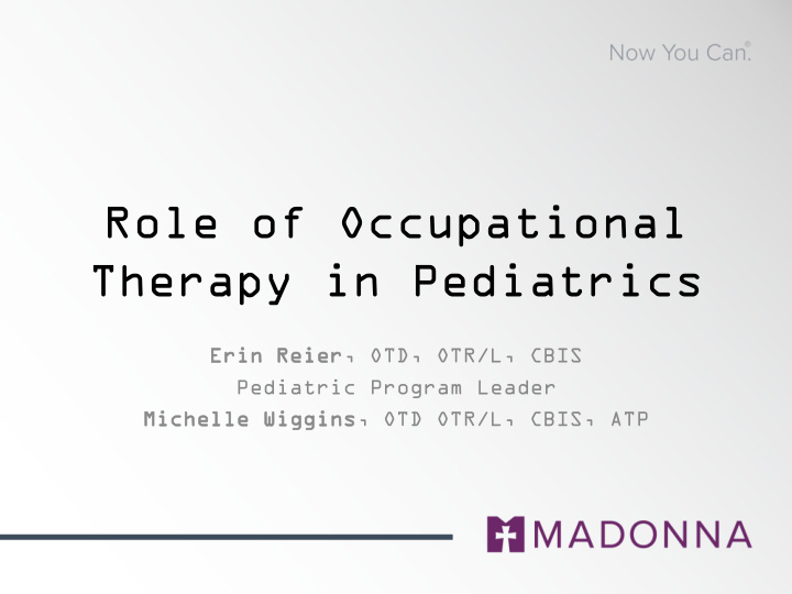 therapy in pediatrics