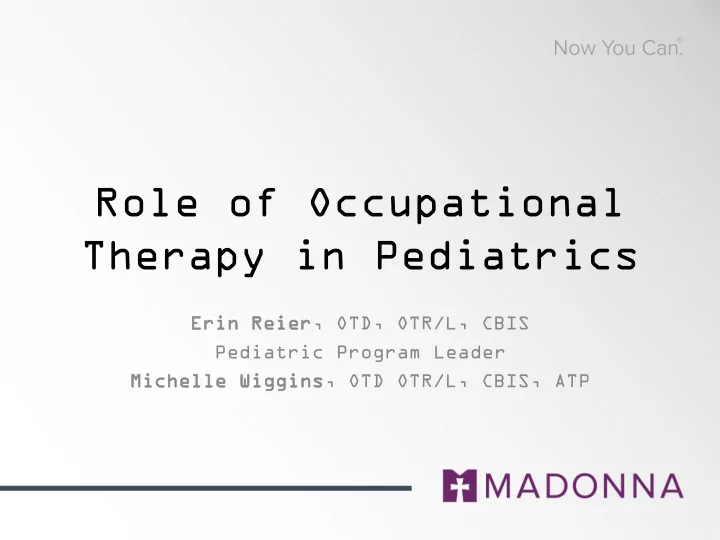 therapy in pediatrics