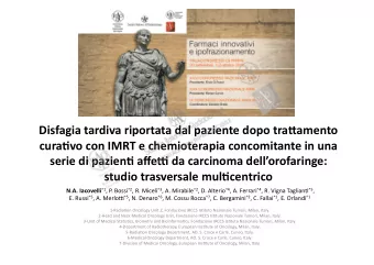 Disfagia  tardiva  riportata  dal  paziente  dopo  tra7amento    cura:vo