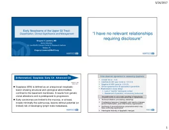 I have no relevant relationships  Classification, Clinical Significance and Management