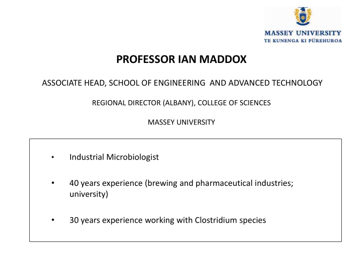 professor ian maddox