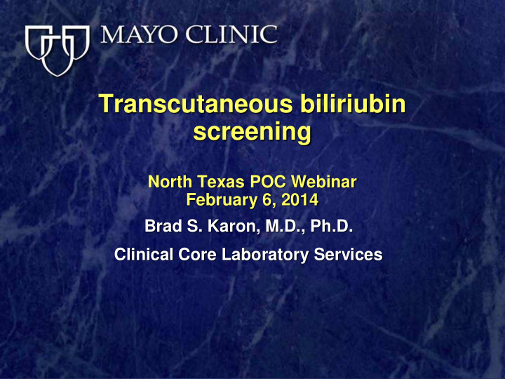 transcutaneous biliriubin screening