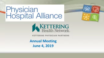 Annual Meeting  June 4, 2019  Annual Meeting Agenda   Welcome &amp; Prayer  Troy A. Tyner,