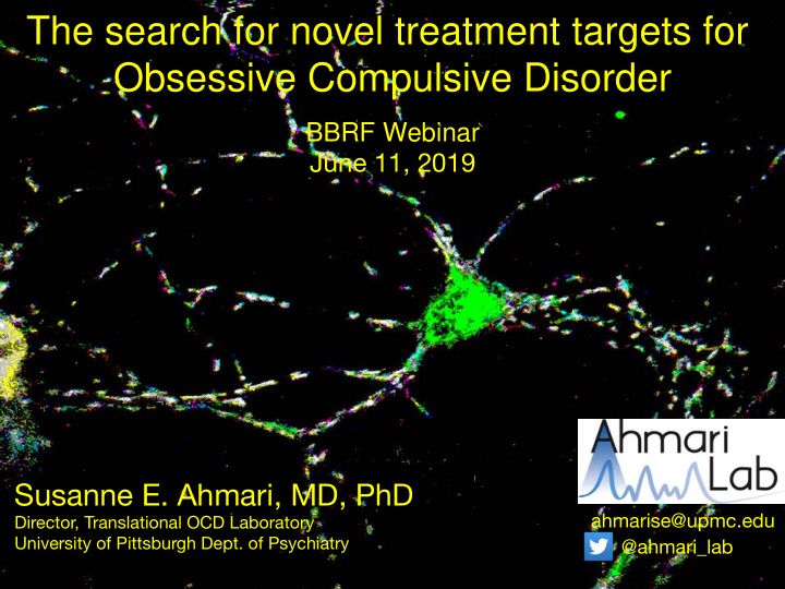 the search for novel treatment targets for obsessive