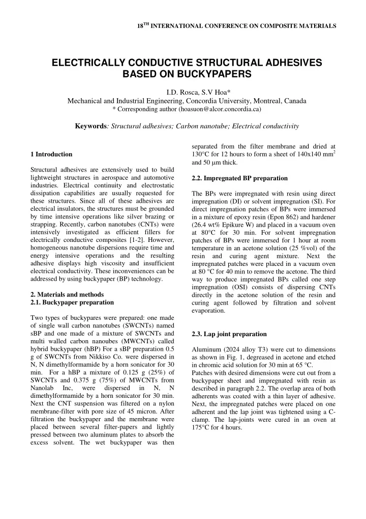 electrically conductive structural adhesives based on