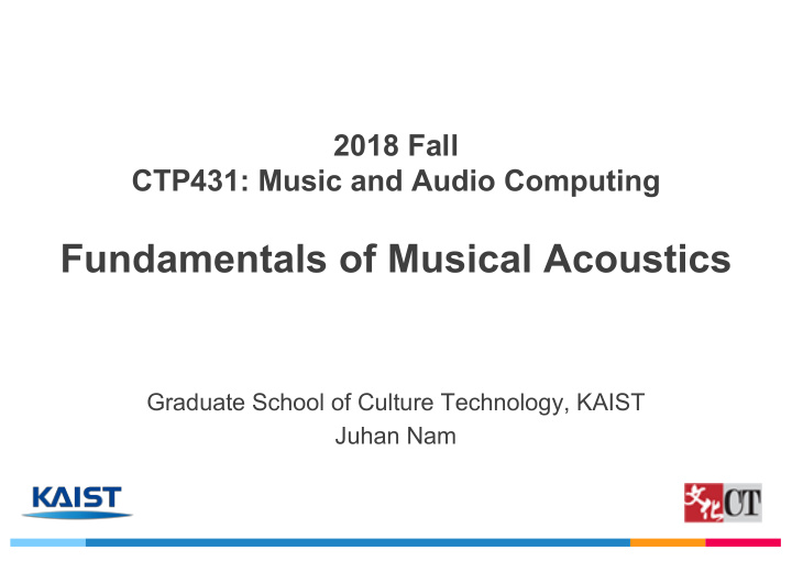 fundamentals of musical acoustics