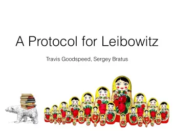 A Protocol for Leibowitz  Travis Goodspeed, Sergey Bratus  You say a radio, I say a parser  You