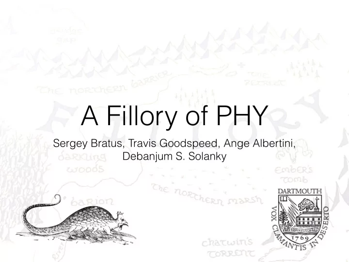 a fillory of phy