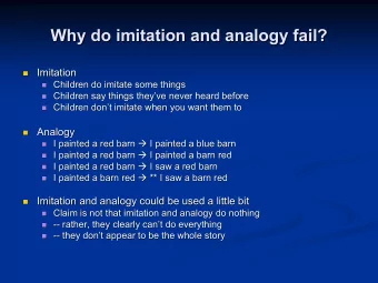 Why do imitation and analogy fail?  Why do imitation and analogy fail?  Imitation  Imitation
