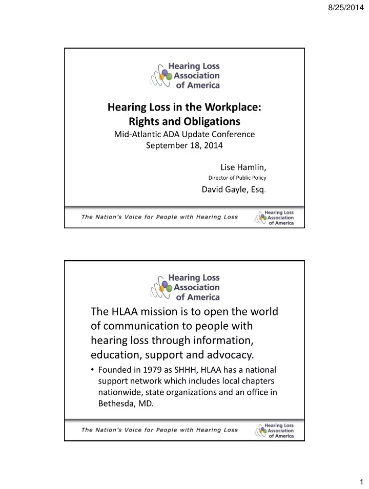 hearing loss in the workplace rights and obligations mid