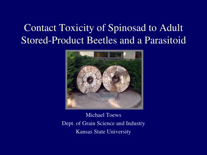 contact toxicity of spinosad to adult stored product