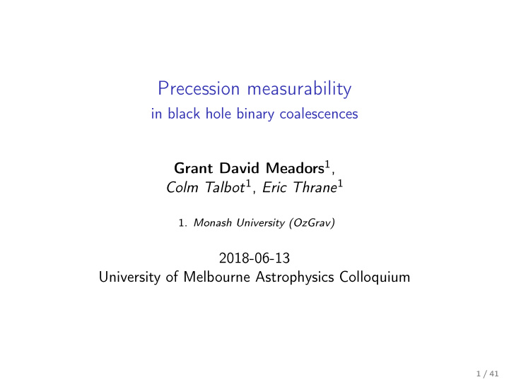 precession measurability