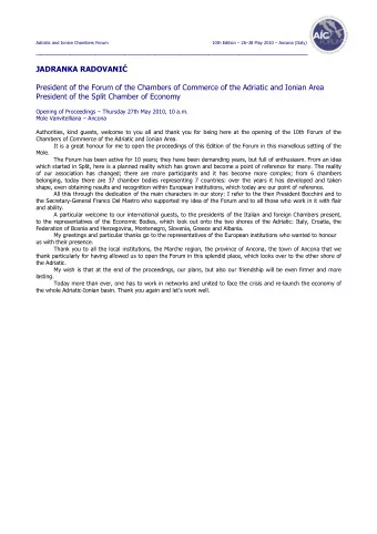 few years. Thank you.  Adriatic and Ionian Chambers Forum