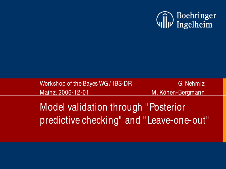 model validation through posterior predictive checking
