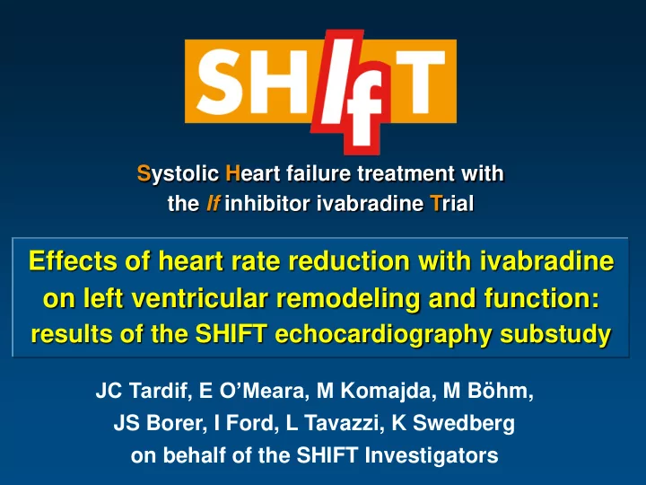 effects of heart rate reduction with ivabradine
