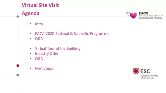Virtual Site Visit  Agenda    Intro    EACVI 2020 Rational &amp; Scientific Programme