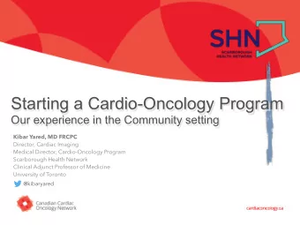 Click to edit Master title style  Starting a Cardio-Oncology Program  Our experience in the