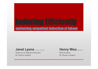 Inducing Efficiently  Inducing Efficiently  optimizi  optimizing outpati  ng outpatient i  ent