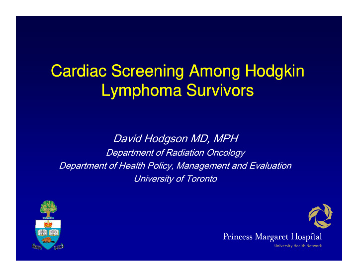 cardiac screening among hodgkin cardiac screening among
