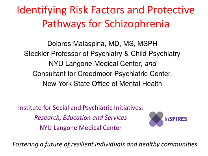 identifying risk factors and protective pathways for