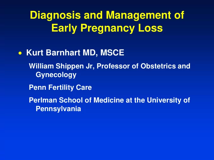 diagnosis and management of