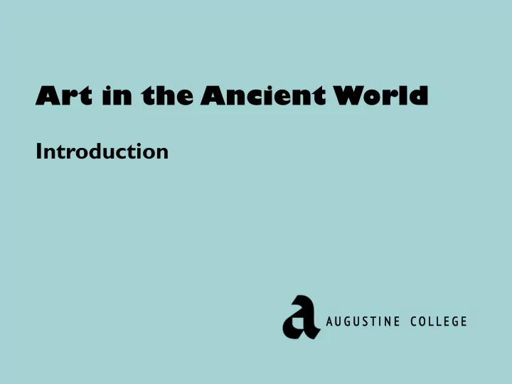 art in the ancient world