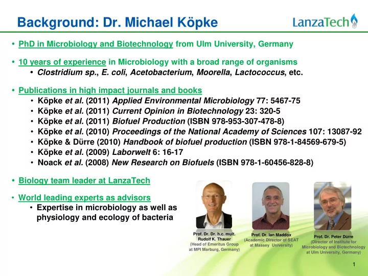 background dr michael k pke