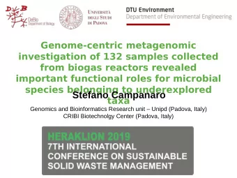 Stefano Campanaro  taxa  Genomics and Bioinformatics Research unit  Unipd (Padova, Italy)  CRIBI