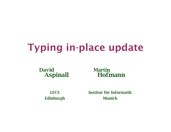 typing in place update