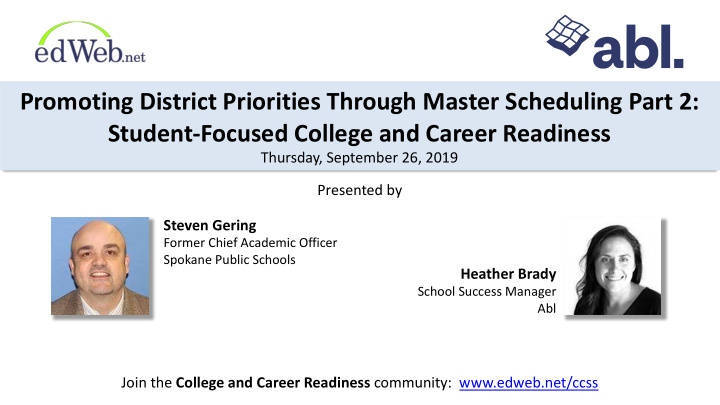 promoting district priorities through master scheduling
