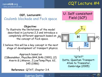 Current through a very small conductor nano HUB .org  online simulations and more  2 /