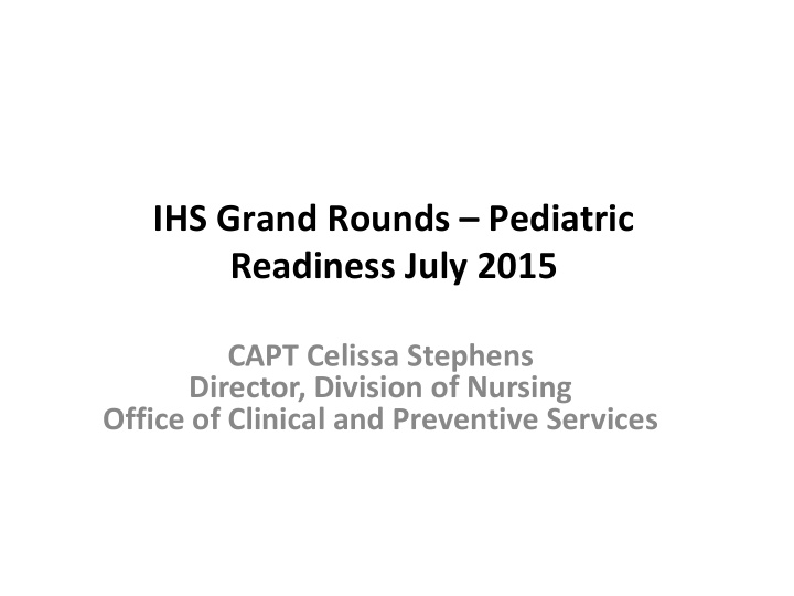 readiness july 2015
