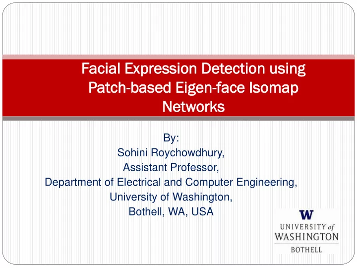 pat patch ch based based ei eigen en fac ace e isomap omap