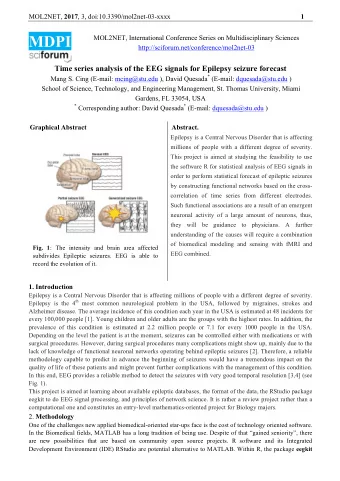 MOL2NET, 2017 , 3, doi:10.3390/mol2net-03-xxxx  2 [5] allows the processing of EEG signals. Thus