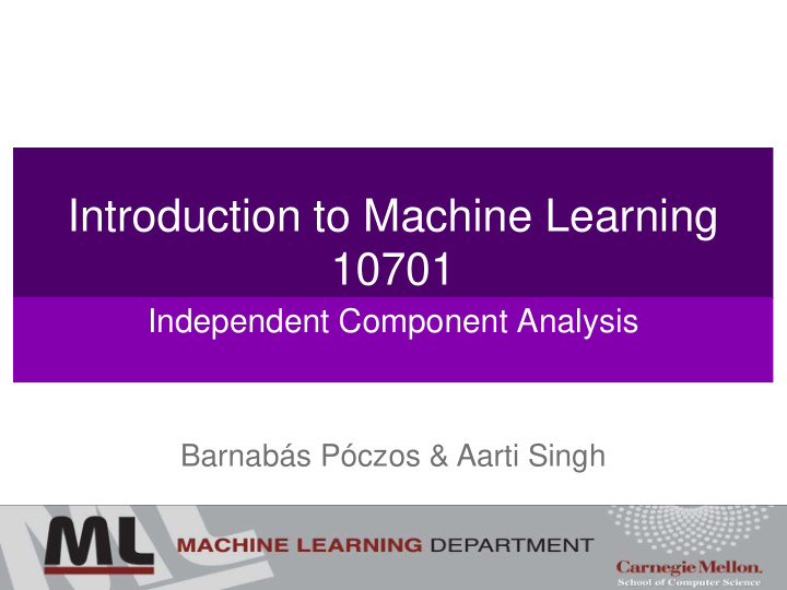 introduction to machine learning 10701