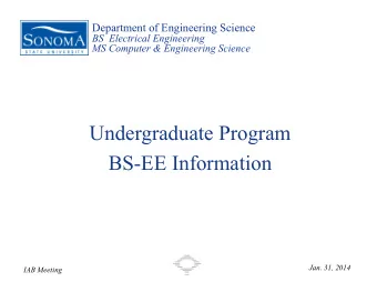 Undergraduate Program  BS-EE Information  Jan. 31, 2014  IAB Meeting  BS-EE  Majors
