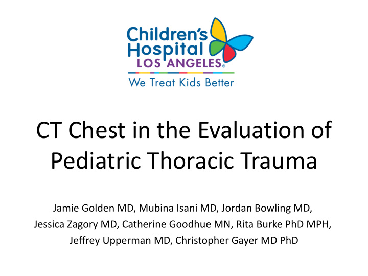 ct chest in the evaluation of