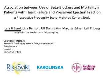 Association between Use of Beta-Blockers and Mortality in  Patients with Heart Failure and