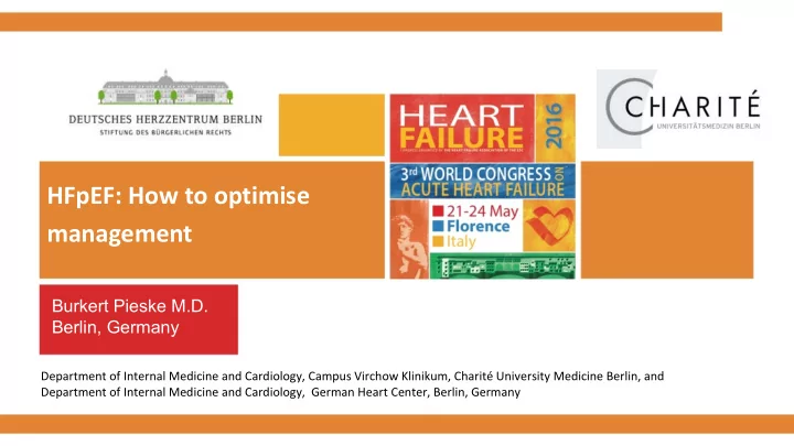 hfpef how to optimise management