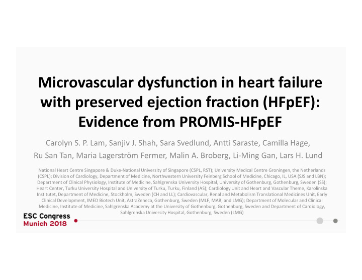 microvascular dysfunction in heart failure with preserved