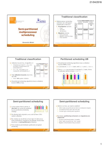 Semi-partitioned    Job-static    Job-dynamic  multiprocessor 2. Migration scheme  scheduling