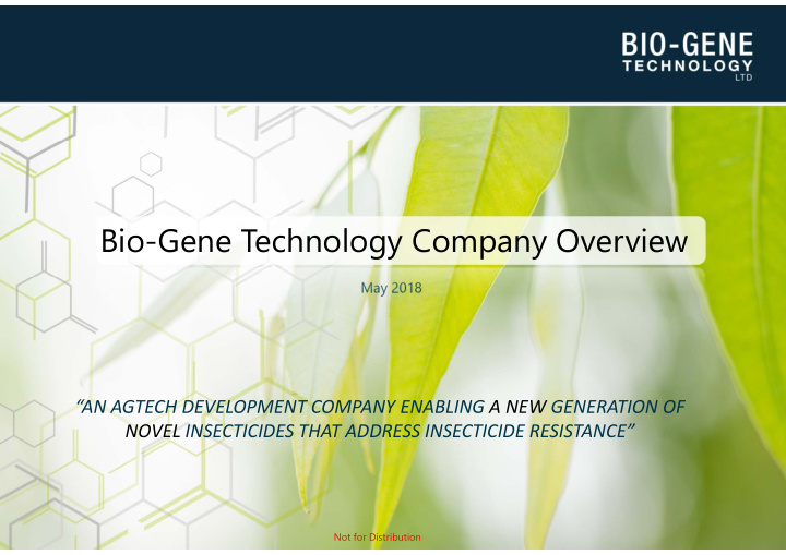 bio gene technology company overview