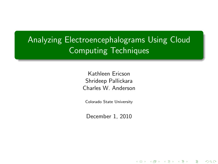 analyzing electroencephalograms using cloud computing