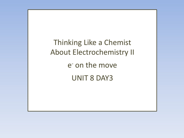 thinking like a chemist