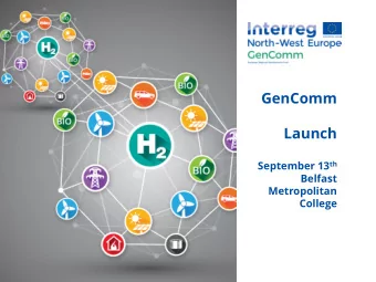 Launch September 13 th  Belfast  Metropolitan  College  Key Note Speaker  Dr Michel Junker
